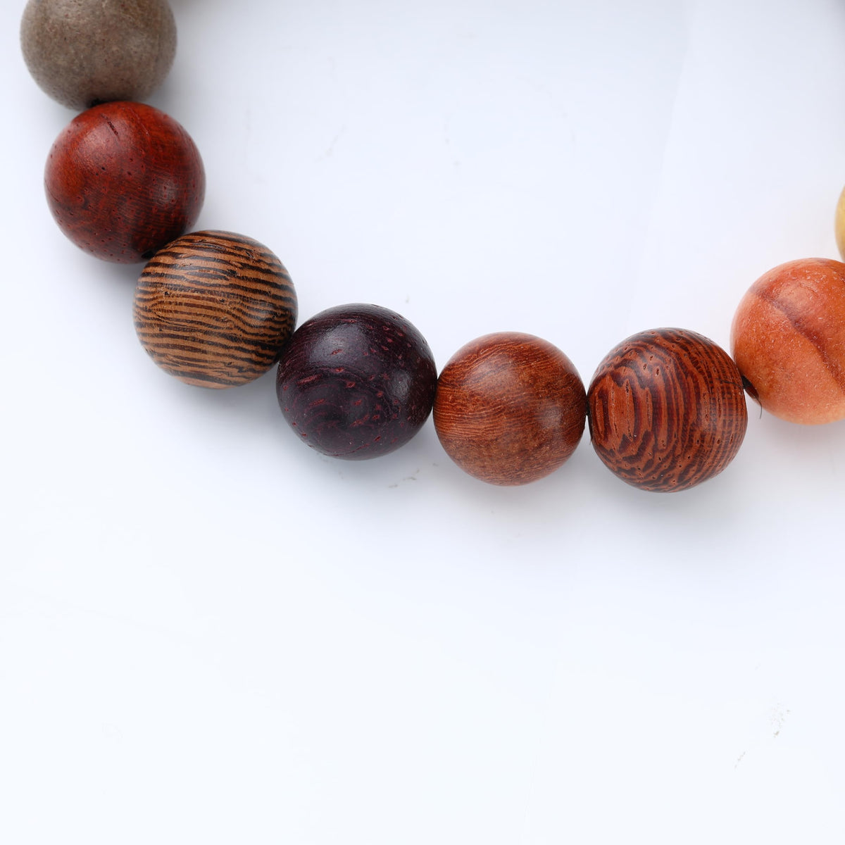 Wooden Beads Stretch Bracelets for Buddhist Prayer Mala Beads Wristlets for Man Woman (B3:10MM 8 Treasure Wood)