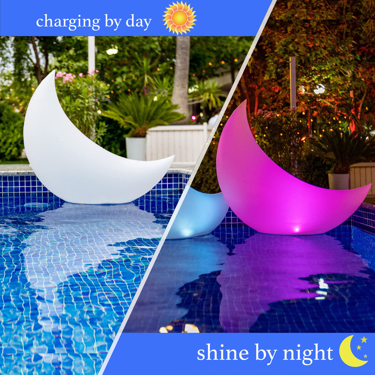 Floating Pool Lights (4 Pack / Half Moon)