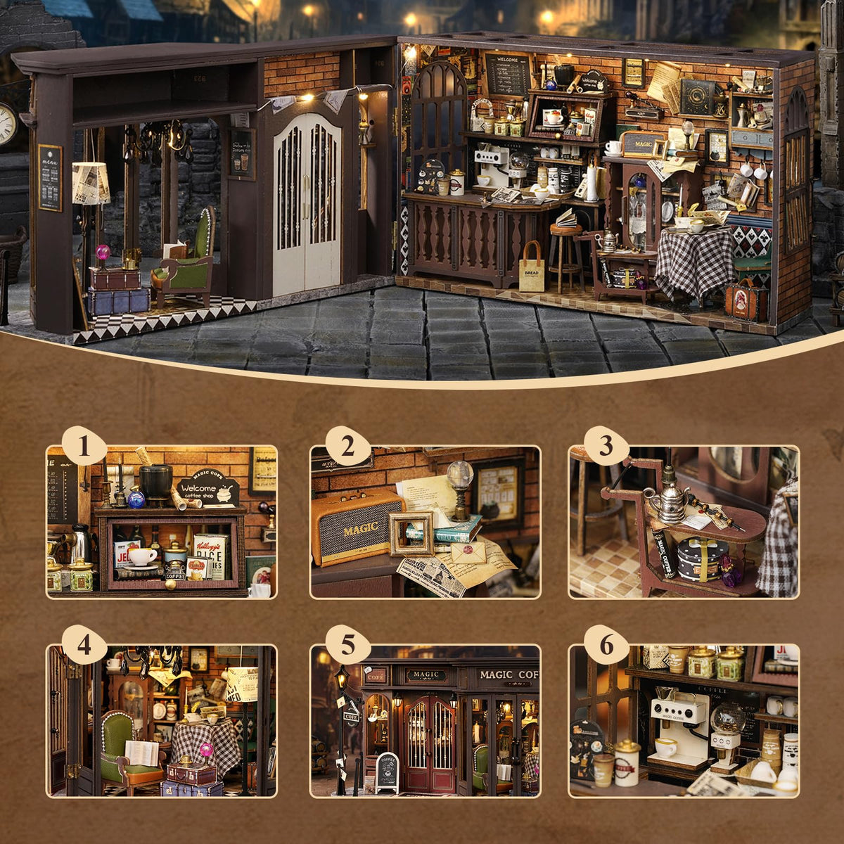 DIY Magic Miniature Dollhouse Kit Halloween (Magic Coffee)