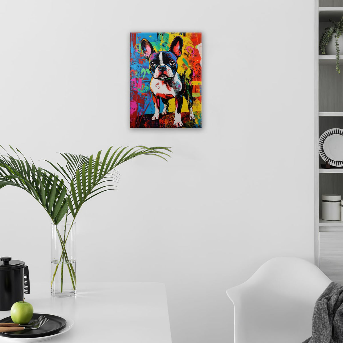 Banksy Wall Art (Boston Terrier / 16L" x 20W")