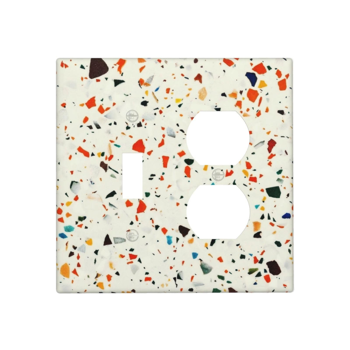Beige.Cream Yellow Terrazzo Marble 2 Gang 1 Toggle (Beige.Cream Yellow Terrazzo Marble / 1-Toggle/Duplex Combo)