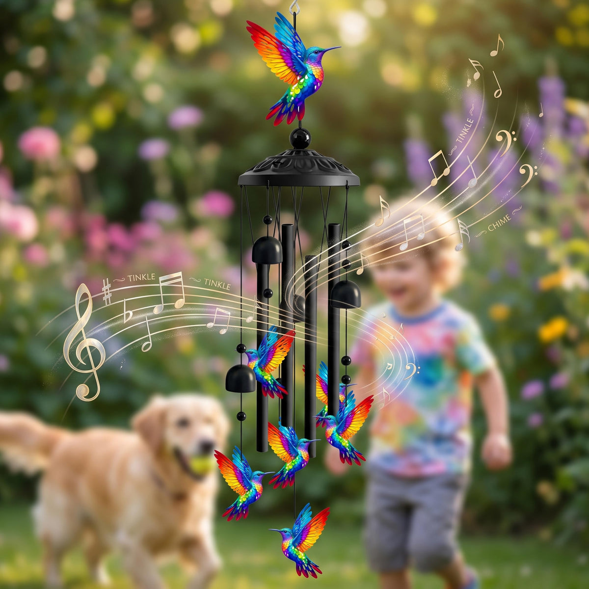 Hummingbird Wind Chimes for Outside (Hummingbird)