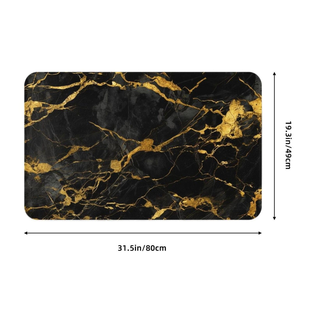 Black Gold Marble Surface Bath Mat Non (1'8" x 2'8" (Rectangular) / Black Gold Marble Texture)