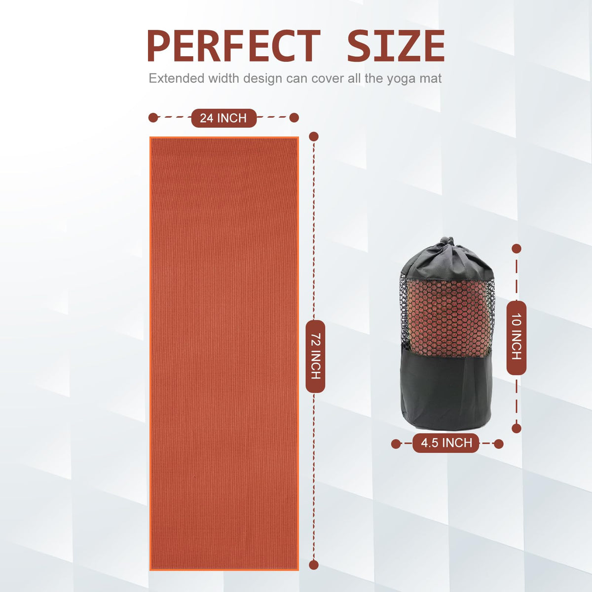 2 Pack Hot Yoga Towel with Grip Dot (Sedona Red/ Steel Blue)
