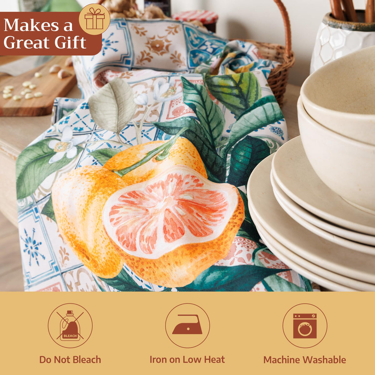 Placemats Set of 4 Reusable 100% Cotton (097 - Agrume / 13" X 19" (Pack of 4))