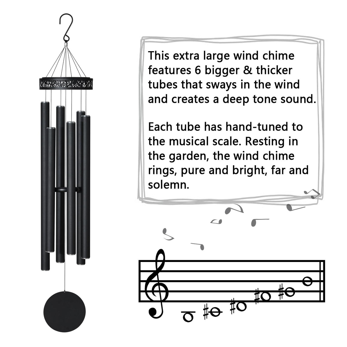 Extra Large Wind Chimes for Outside Deep Tone (60" ExtraLarge)