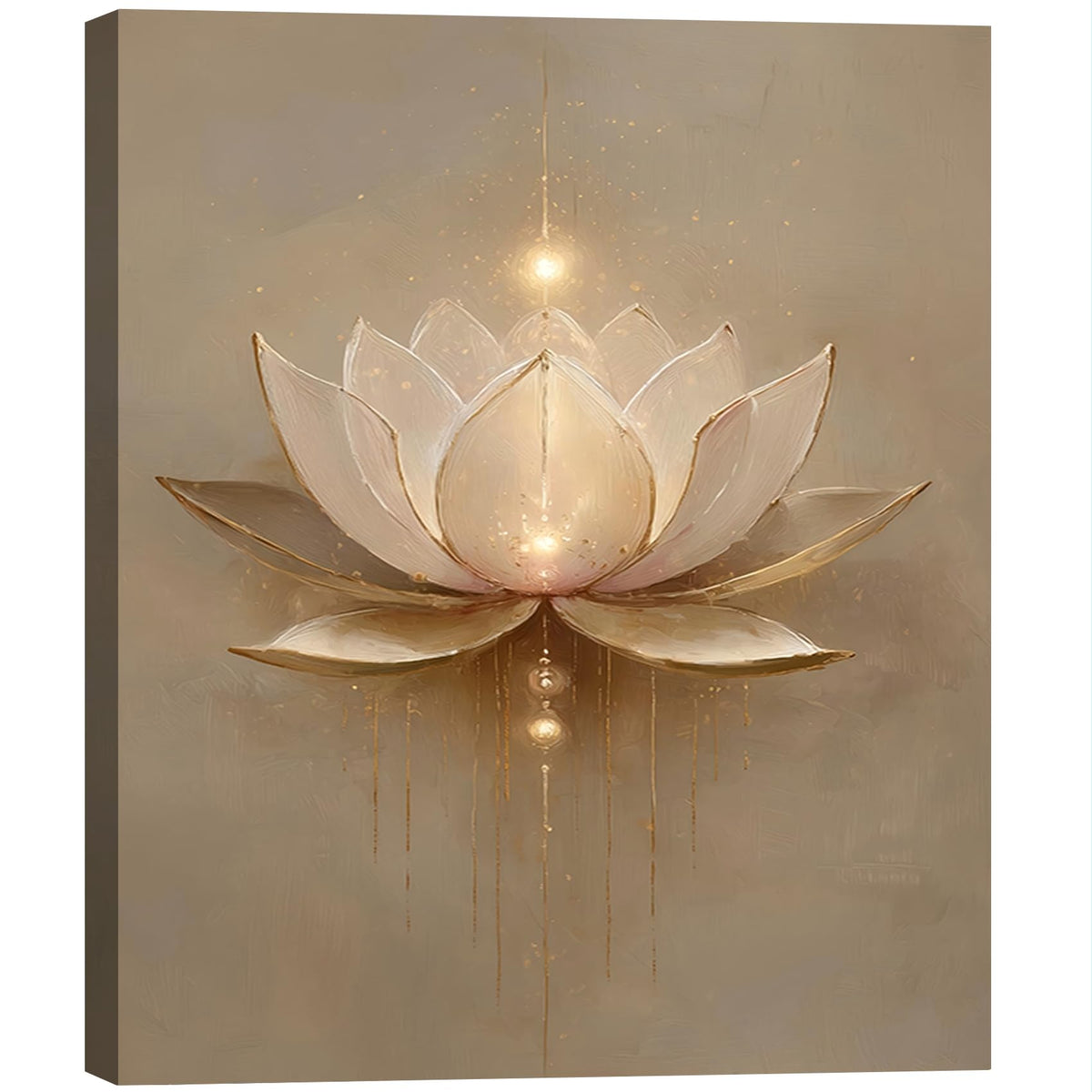 Framed Luxury Gilded Lotus Canvas Art (Pictures32 / 30"L x 20"W)