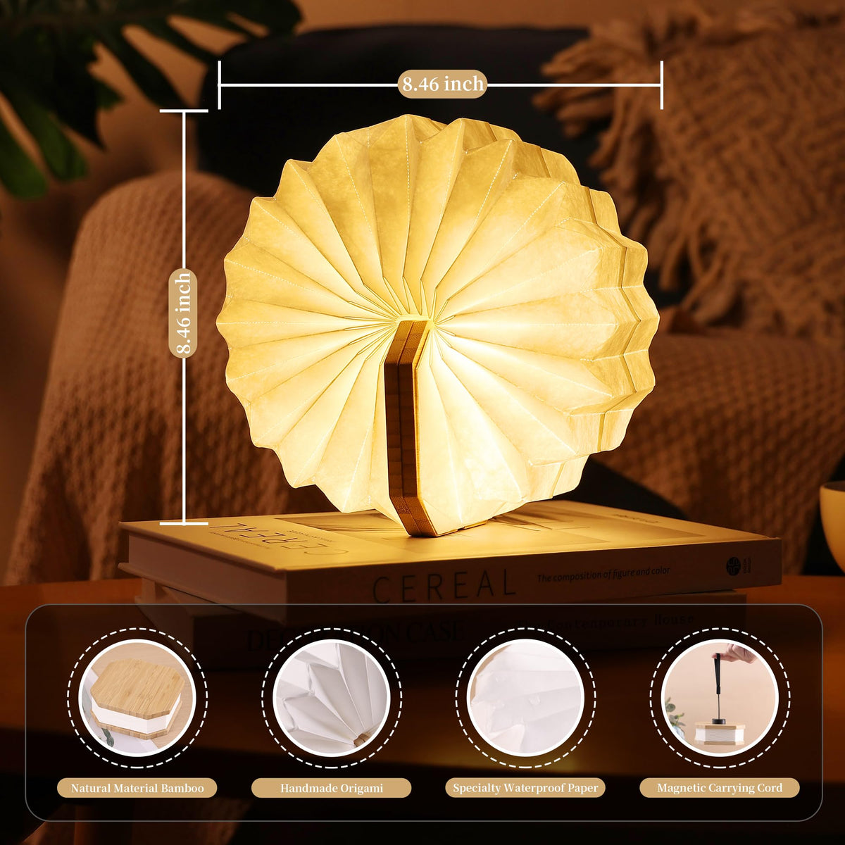 Paper Lamp Japanese Gifts House Warming Gifts (accordion)