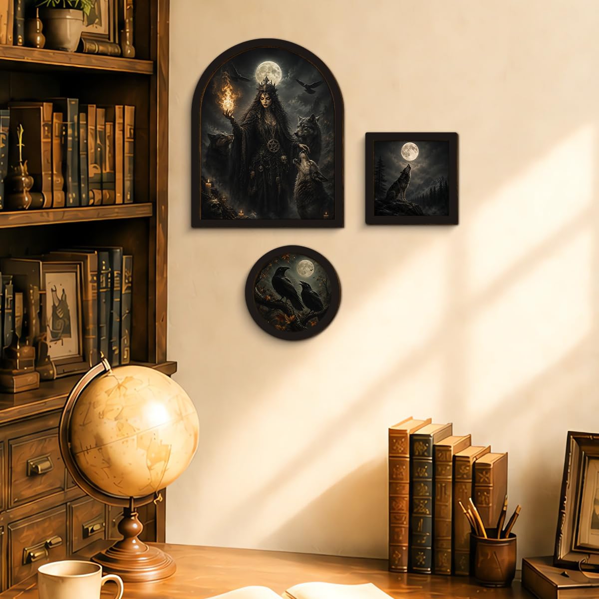 3 Pcs Witch Moon Wall Art Sign (Dark-07)