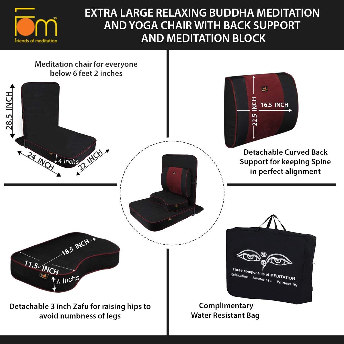Extra Large Meditation Chair (Black)
