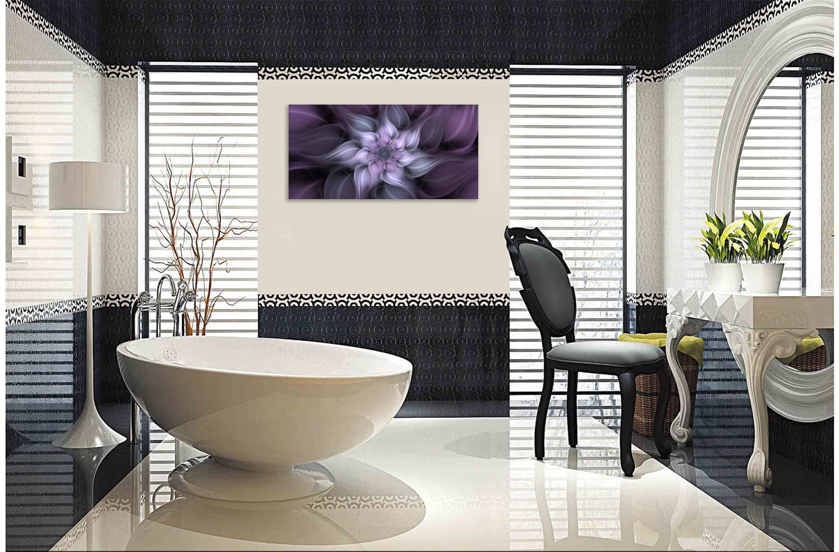 1 Panel Bauhinia Chinese Redbud Purple Flower Plant Botany Picture Flower Artwork Oil Painting on Canvas Stretched and Framed 12x24 inch Print Home Decor Living Room Bedroom Wall Art Hanging (24"L x 12"W / Purple Flower)