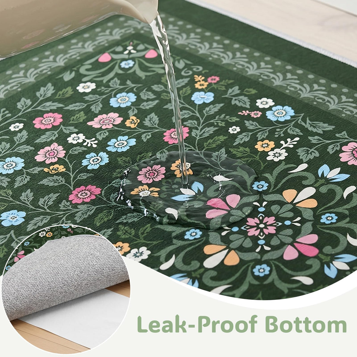 Cat Litter Mat (Dark Green / L(33x22in))