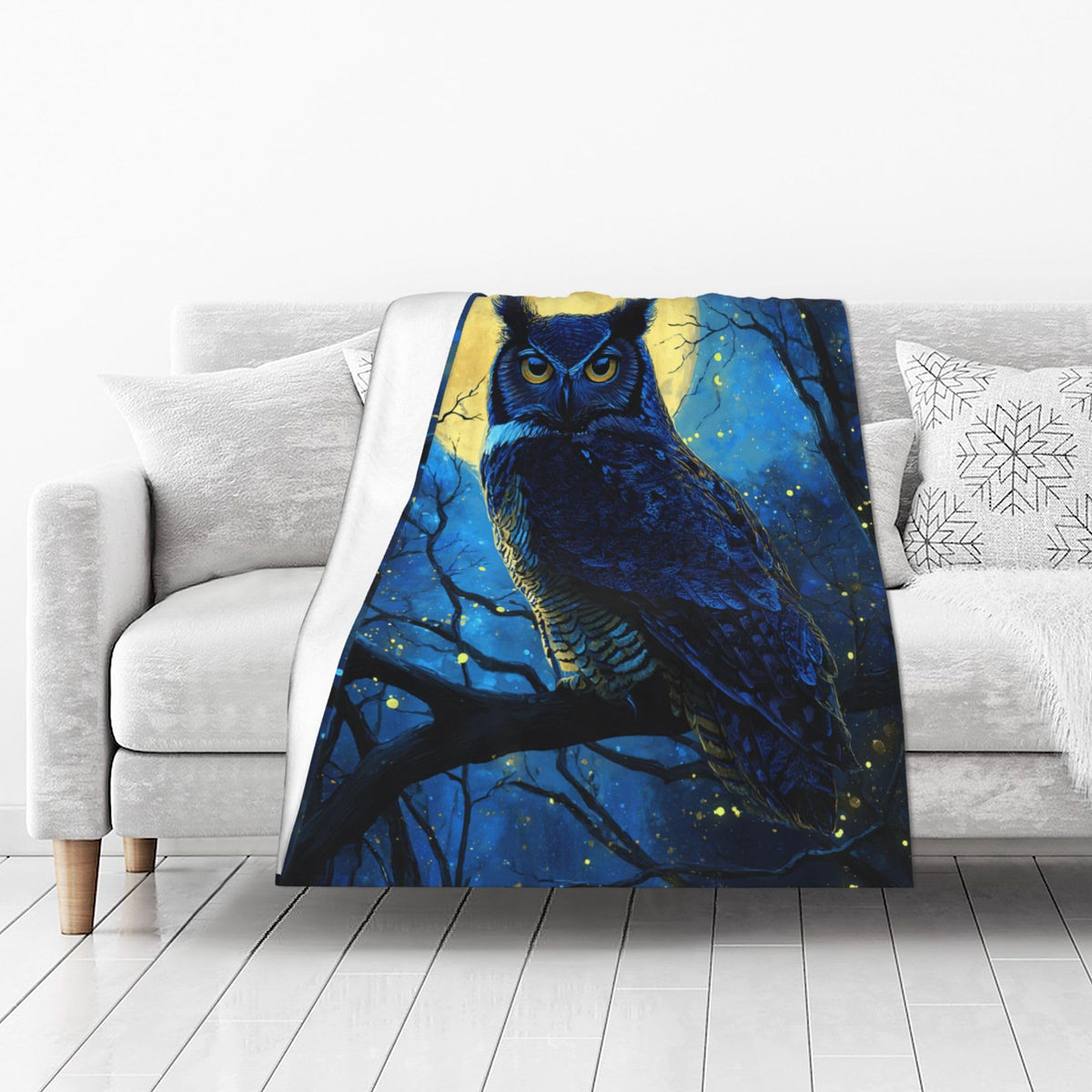 Owl Fleece Throw Blanket Animal Gifts Room Decor 40"x50" (Owl / 40"X50")
