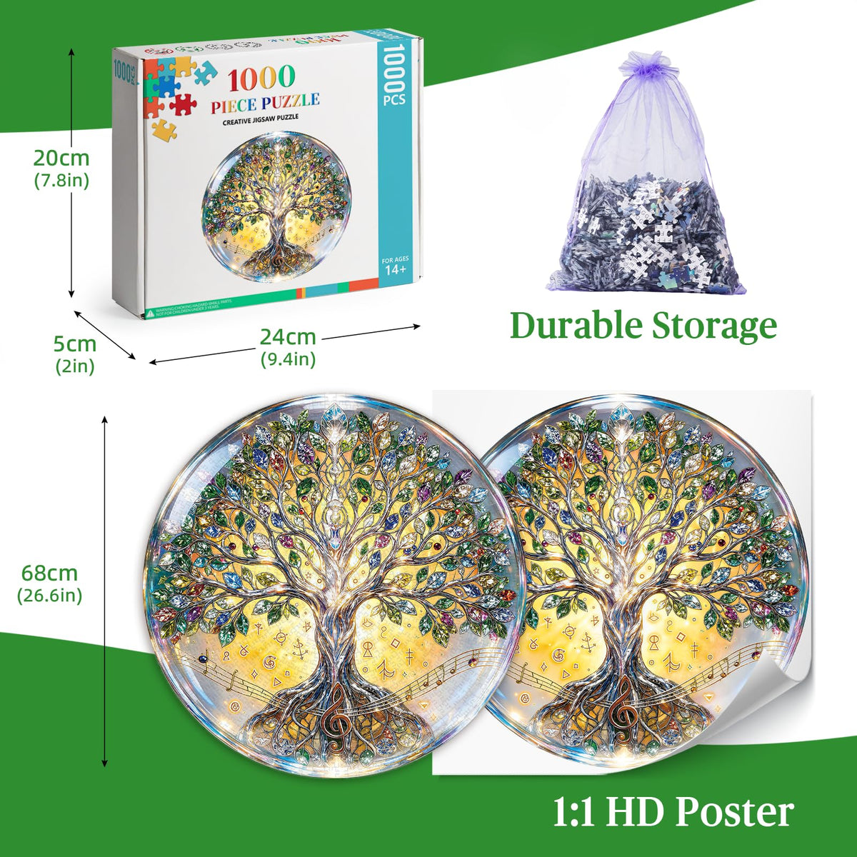 1000 Piece Jigsaw Puzzle for Adults Tree of Life Crystal (C-tree of Life Crystal)