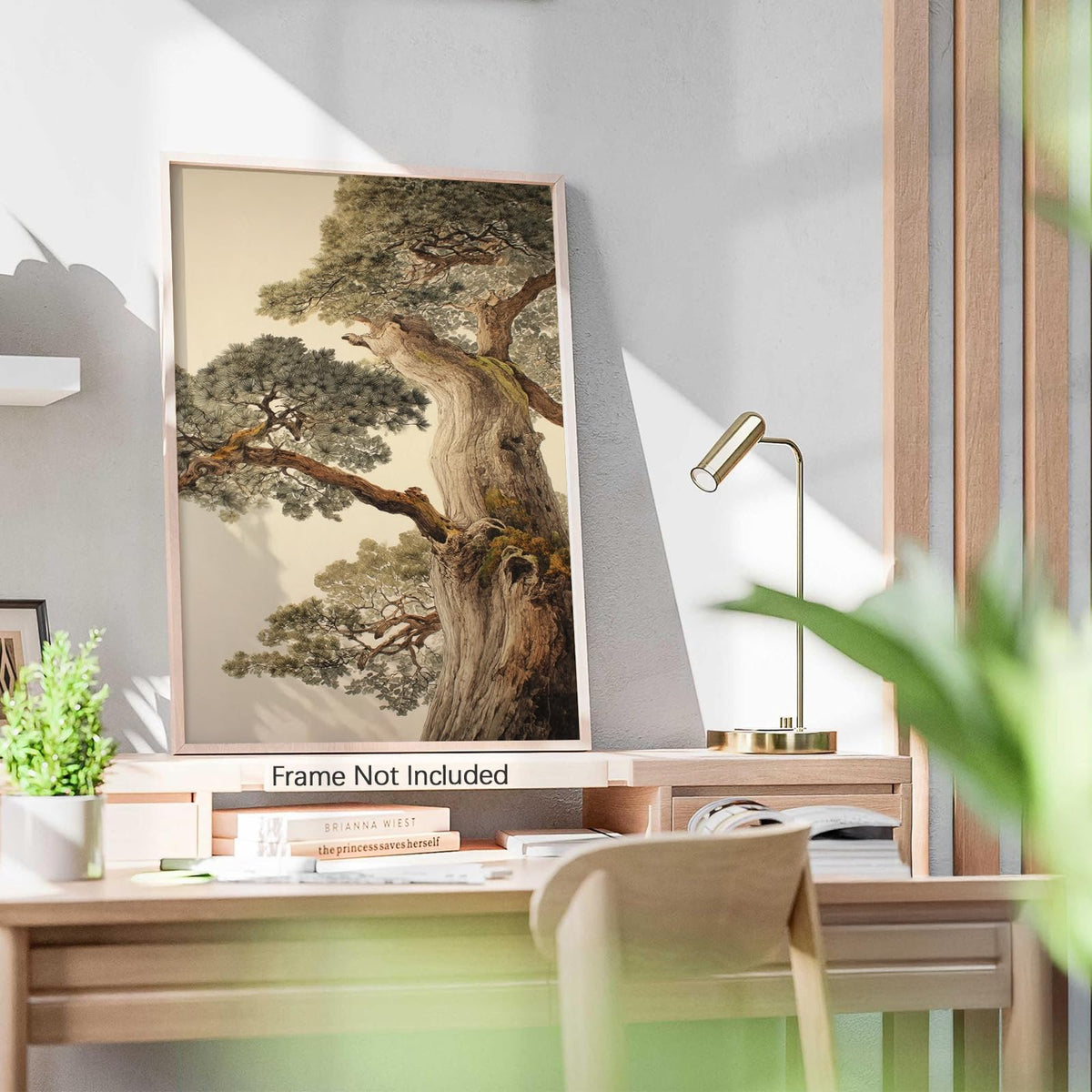 Vintage Japanese Pine Tree Wall Art Oriental Asian Tree Canvas Posters Japan Scenery Room Aesthetic Prints Calm Earthy Forest Botanical Painting for Home Bedroom Living Room Office 8x10in Unframed (Unframed / Japanese Poster / 10"L x 8"W)