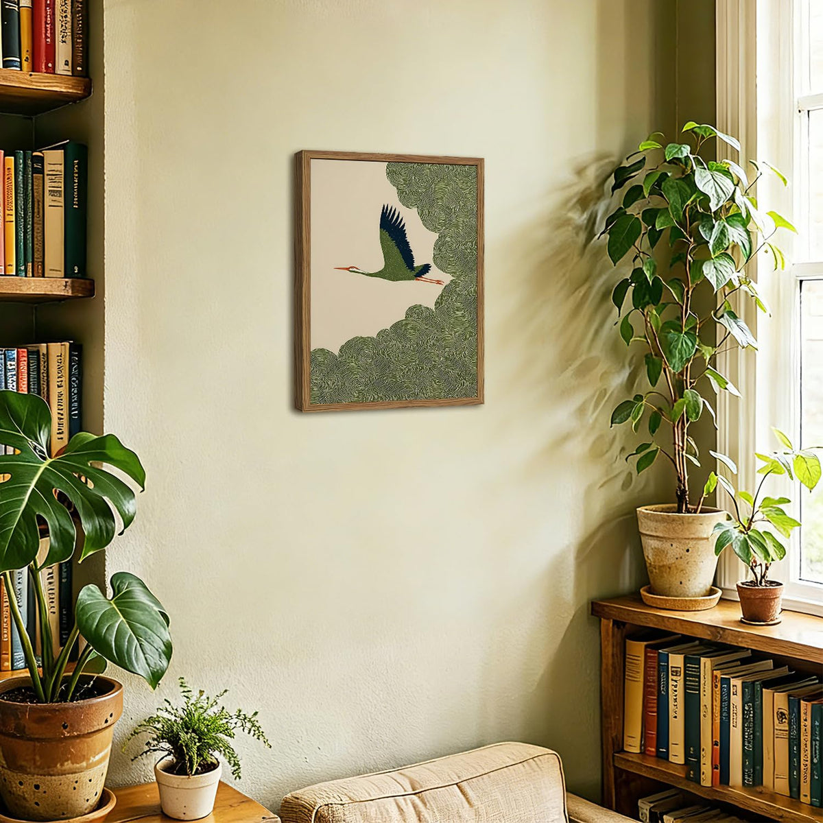 Japanese Crane Wall Art (Animal-L / 16"L x 12"W)