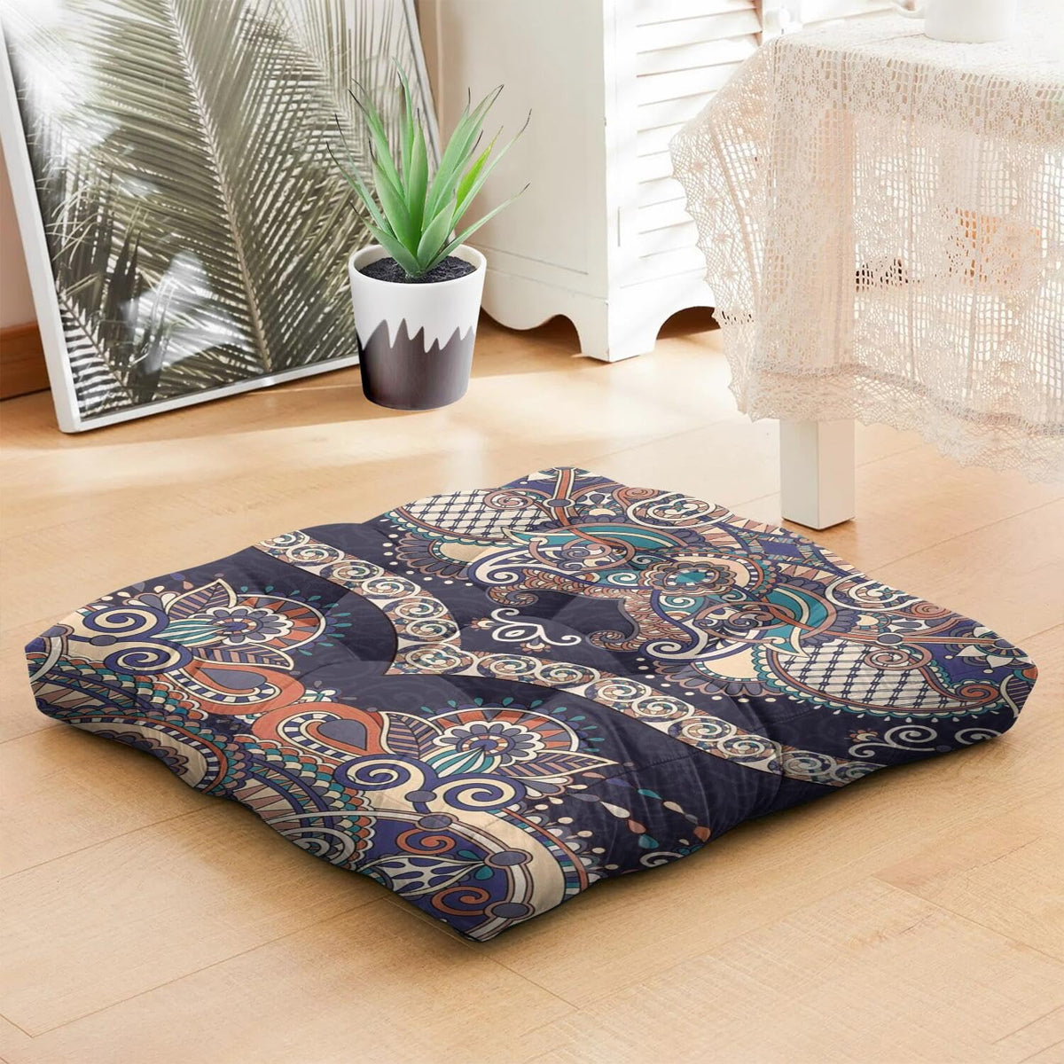 Meditation Cushion (Ancient Totem / Square)