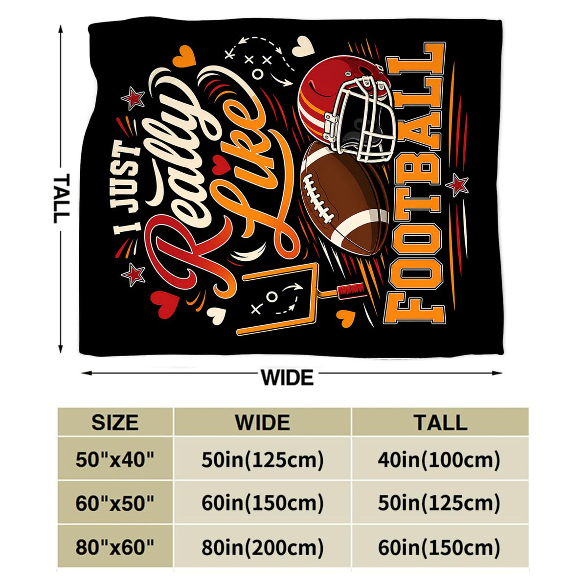 American Football Blanket (60"x80" / Football)