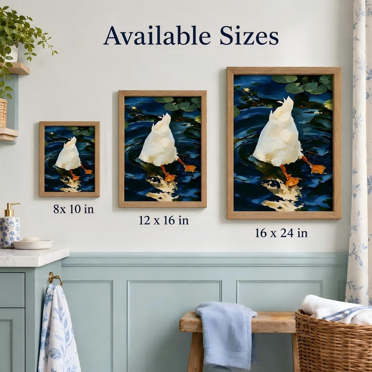 Funny Duck Butt Framed Wall Art (Duck / 10"L x 8"W)