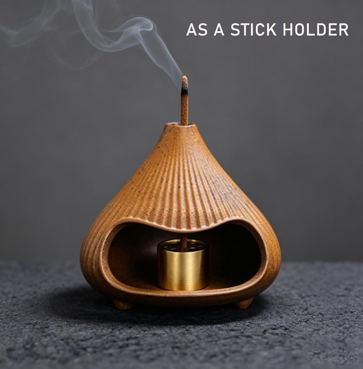 Ceramic Incense Holder (Brown 02)