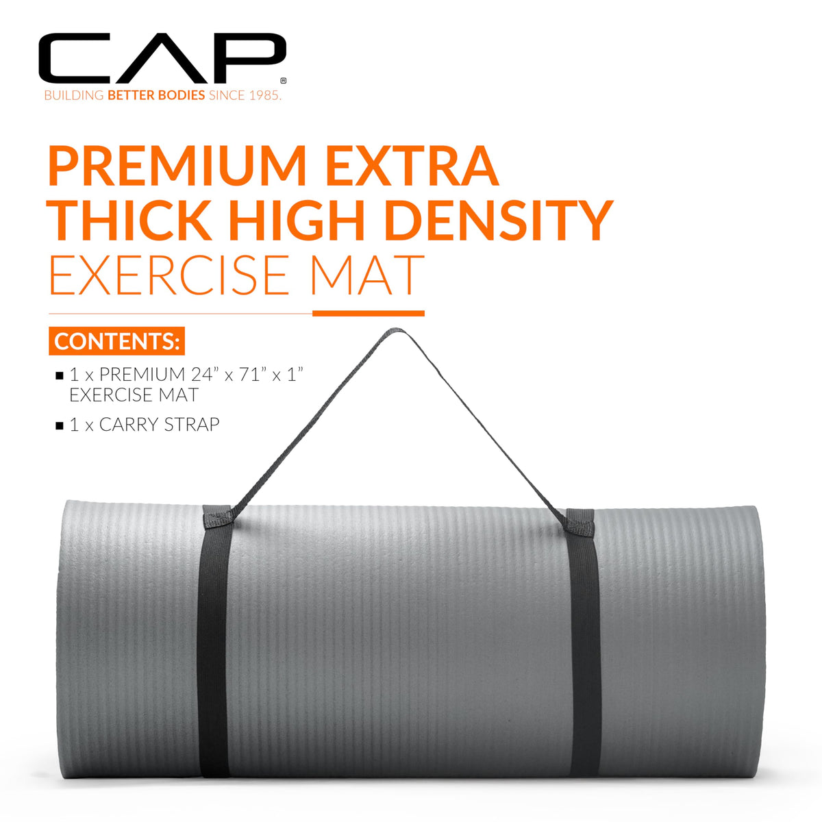 1" Extra Thick Yoga Mat (Gray)