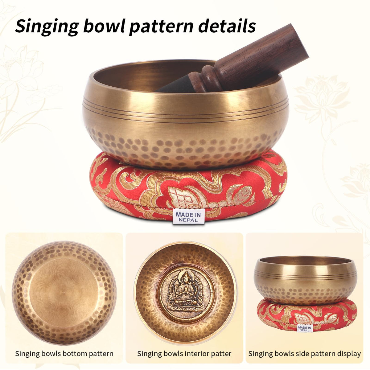 Tibetan Singing Bowls Set (5inch Buddha)