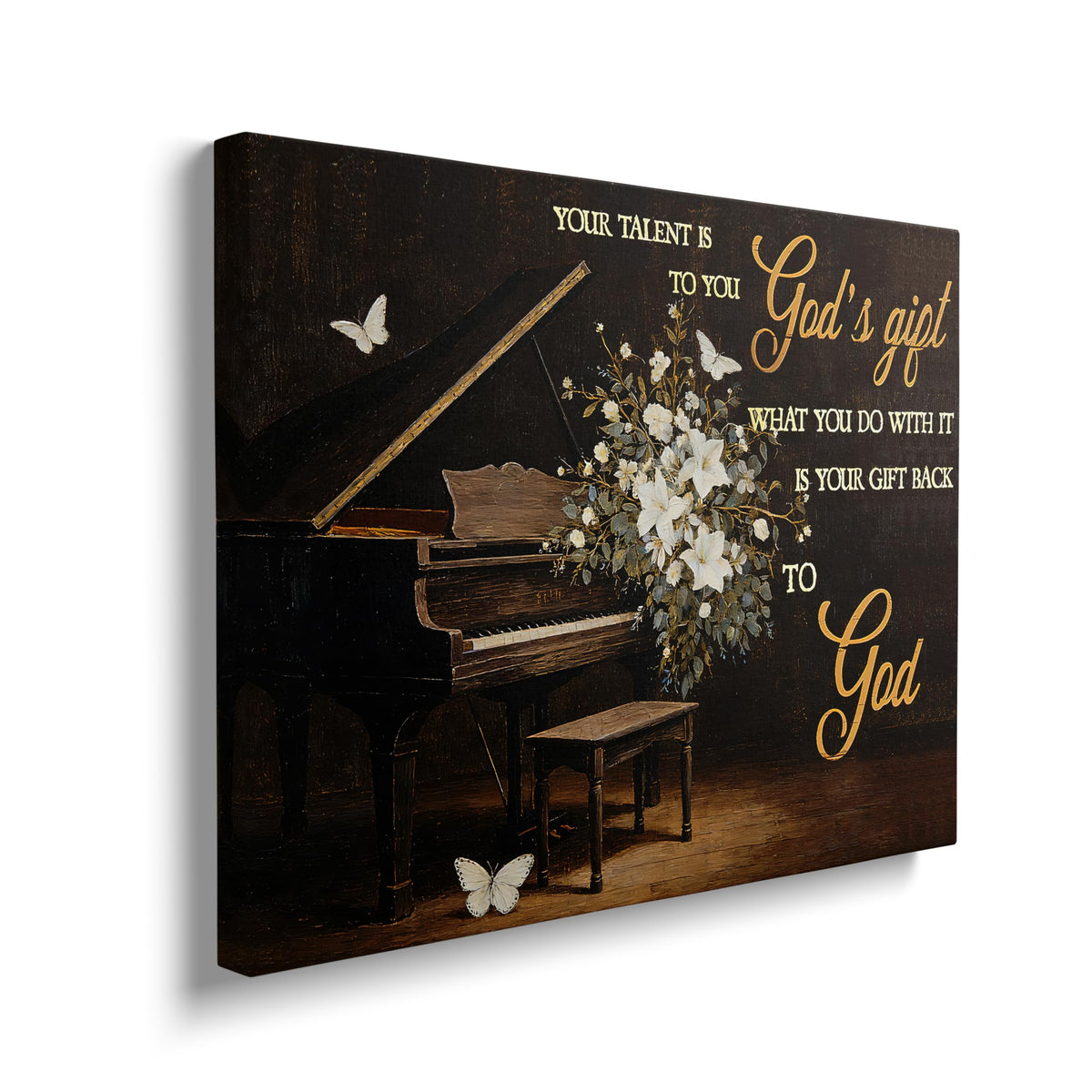 Piano Canvas Wall Art Inspirational Music Painting Framed ArtWork 16"x24" (Piano / 24"L x 16"W)