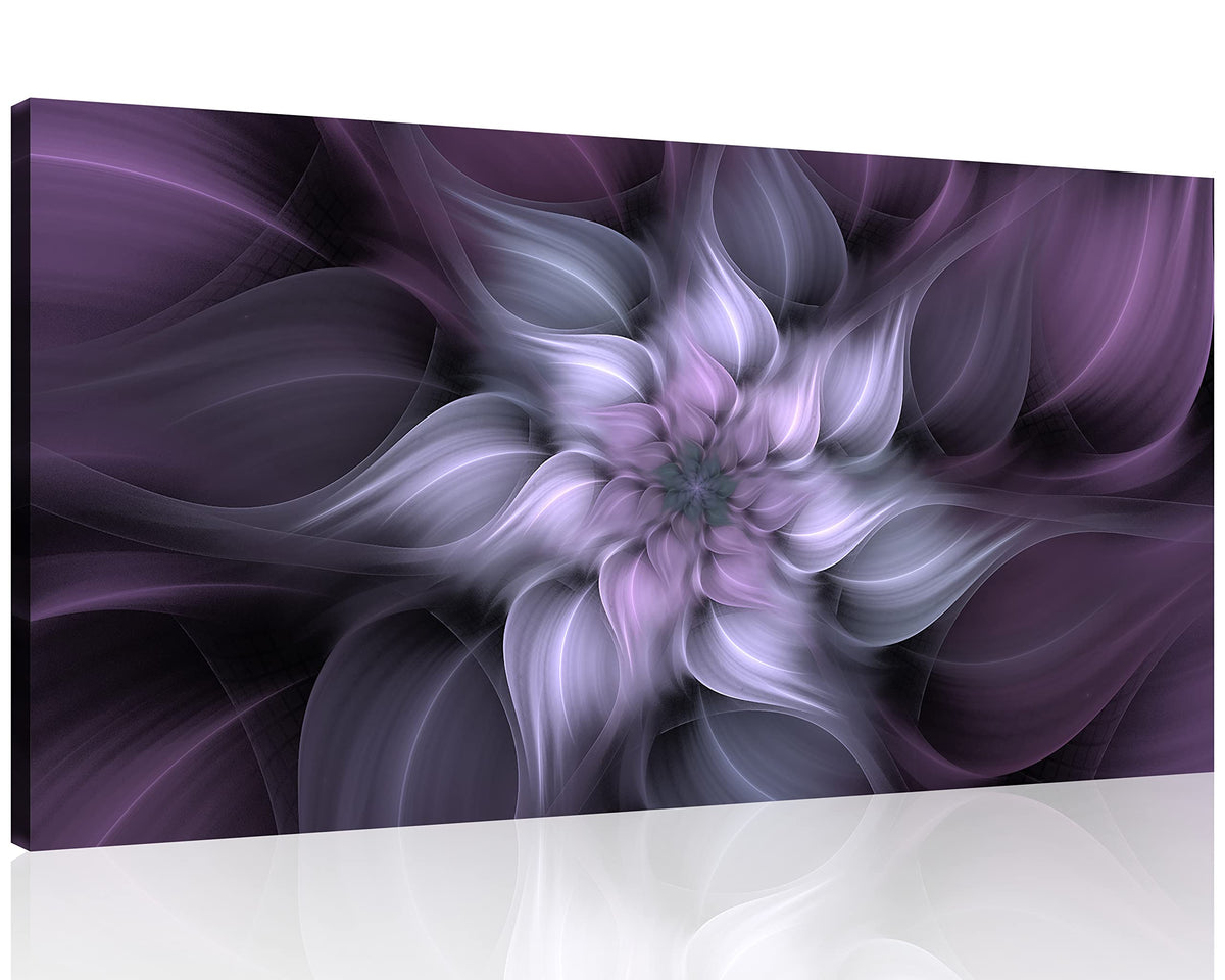 1 Panel Bauhinia Chinese Redbud Purple Flower Plant Botany Picture Flower Artwork Oil Painting on Canvas Stretched and Framed 30x60 inch Print Home Decor Living Room Bedroom Wall Art Hanging (60"L x 30"W / Purple Flower)