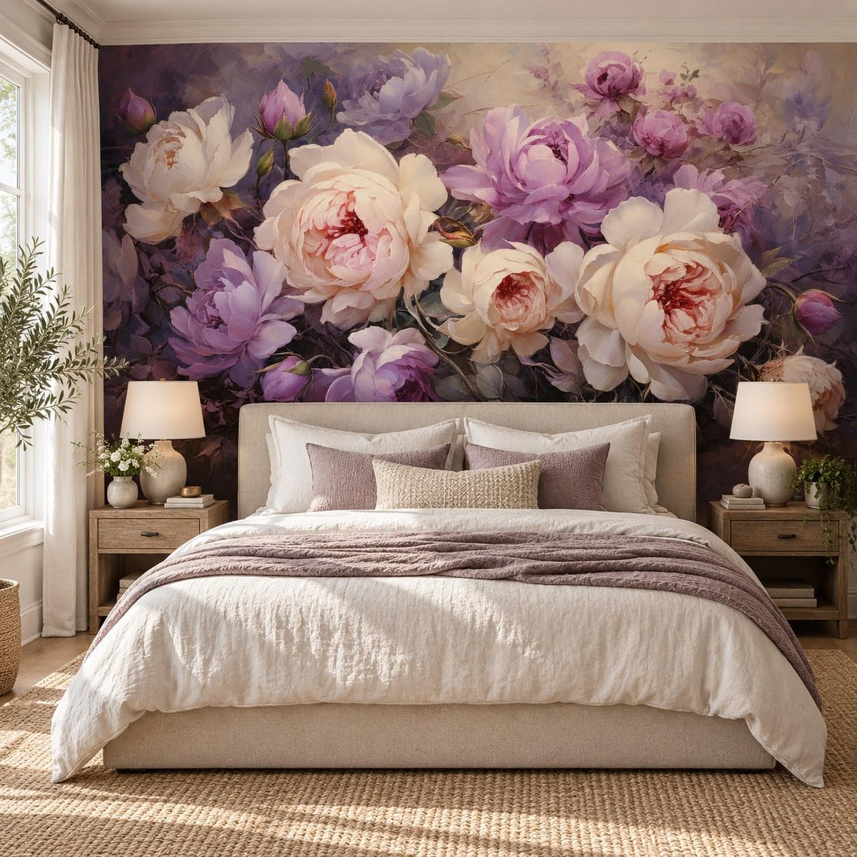 Peel and Stick Wall Mural Wallpaper Floral 157"x108" Decor A03 (A03 / 157" x 108")