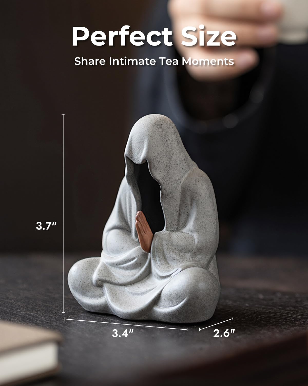 Ceramic Zen Figurine Faceless Tea Pet (Zen Grey)