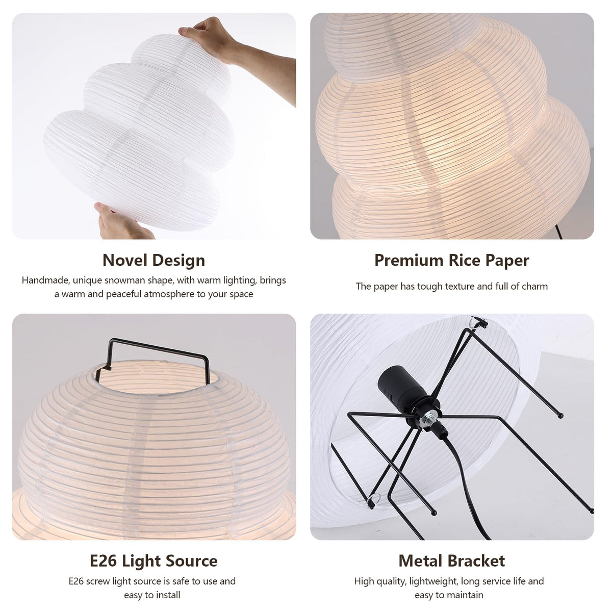 Noguchi Style Akari Floor Lamp (15.8"x26")