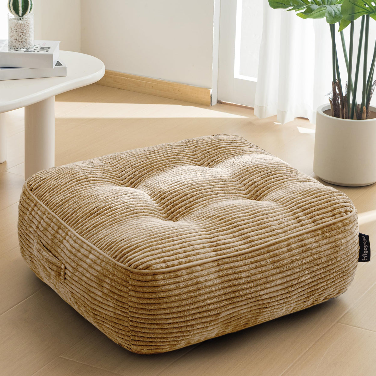 8" Extra Thick Floor Pillow Cushion for Adults (Square Coffee / 8" Thick(Pack of 1))