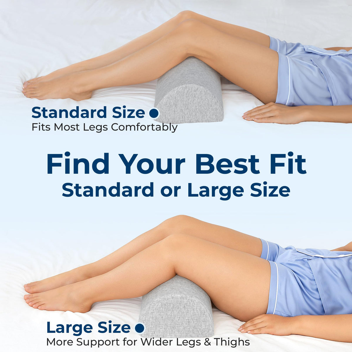 Knee Pillow for Back Sleeping (Natural Gray / Large)