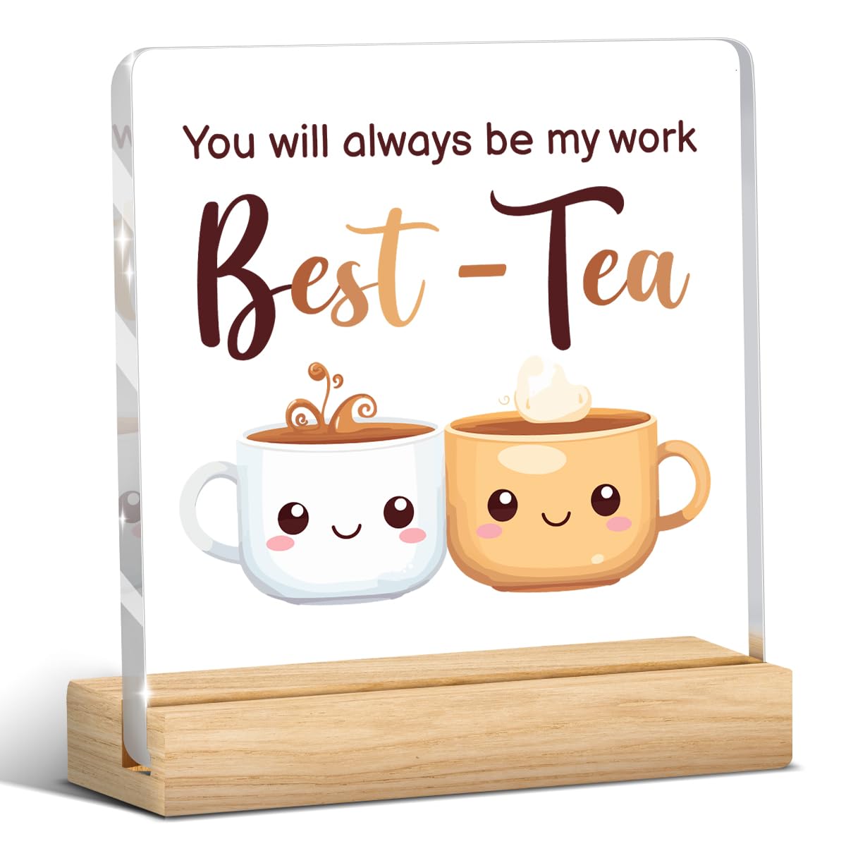 Work Bestie Gifts for Women (Best-Tea / Wooden base acrylic)