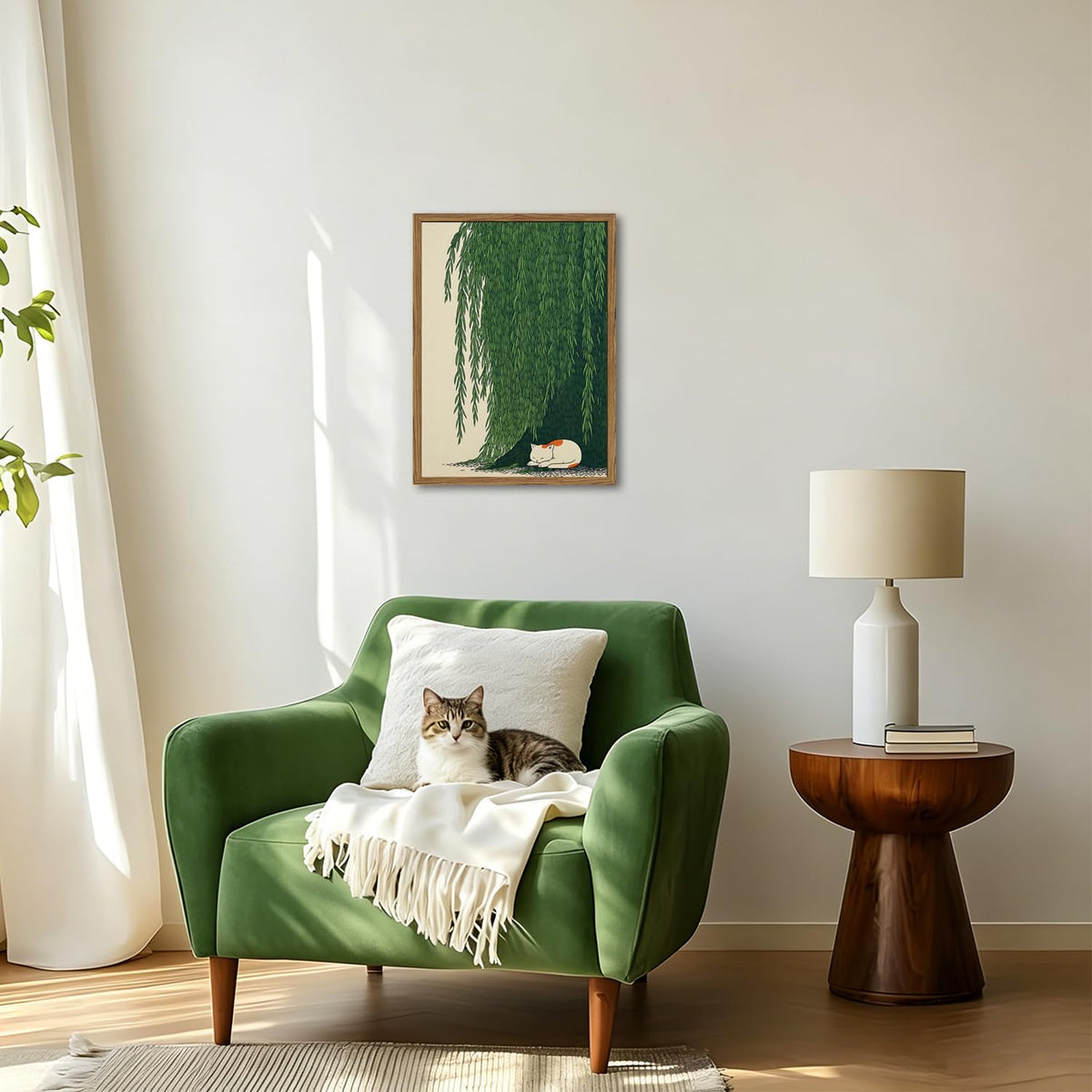 Japanese Cat Wall Art (Animal-X / 16"L x 12"W)