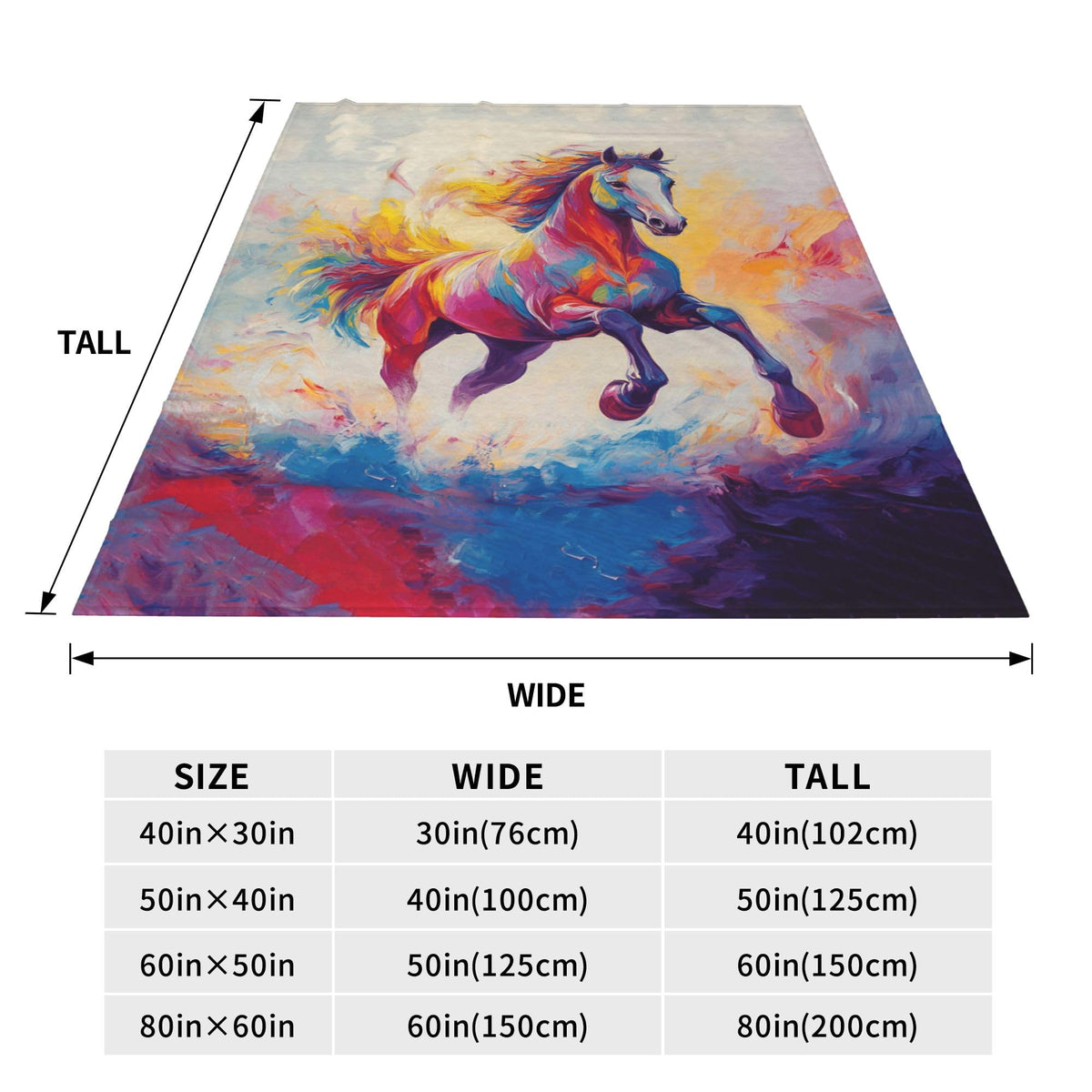 Horse Fleece Throw Blanket Animal Gifts Room Decor 40"x50" (Horse / 40"X50")