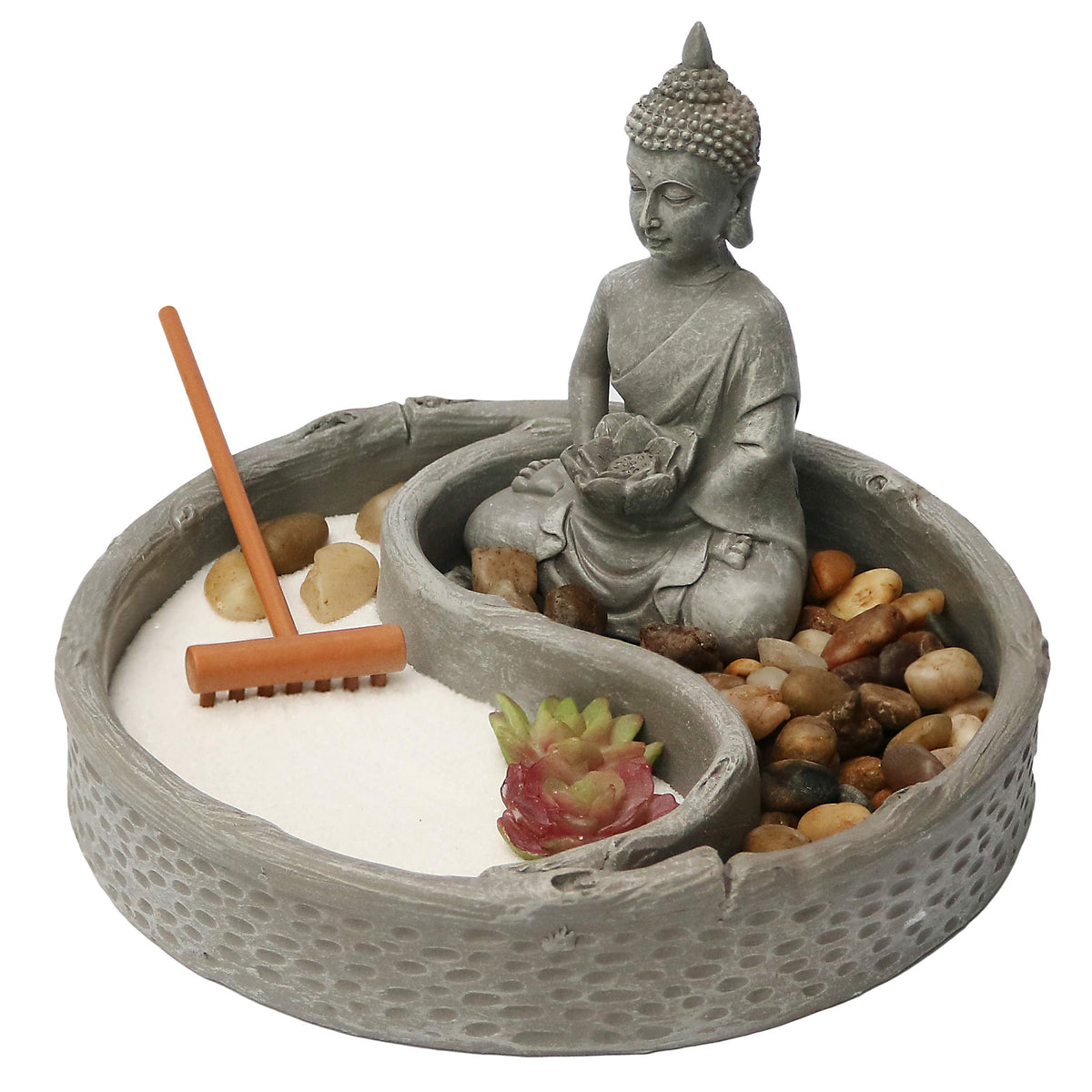 Mini Zen Garden Kit for Desk with Lotus (6 x 6 Inches)