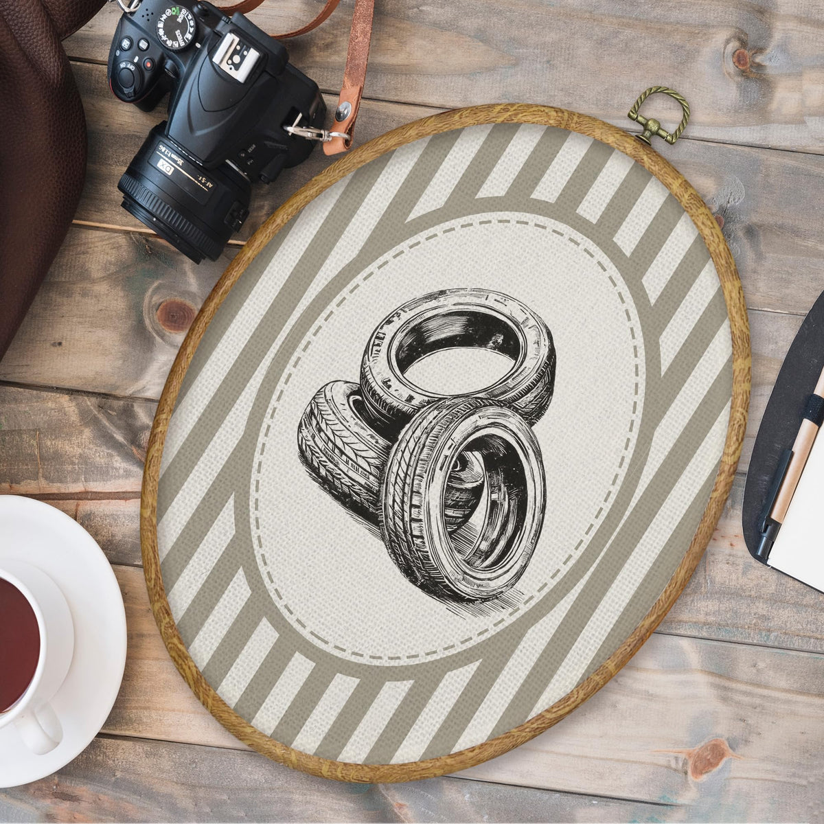 Vintage Car Nursery Oval Wall Art Decor Products (Colour23)
