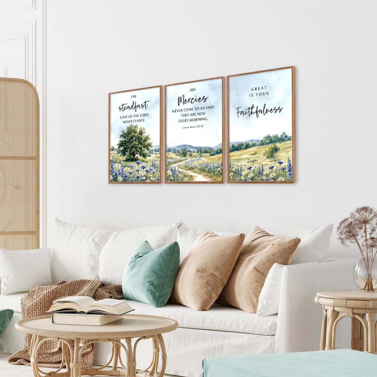 Framed Christian Bible Verse Wall Art (Scripture a / 24"L x 36"W)