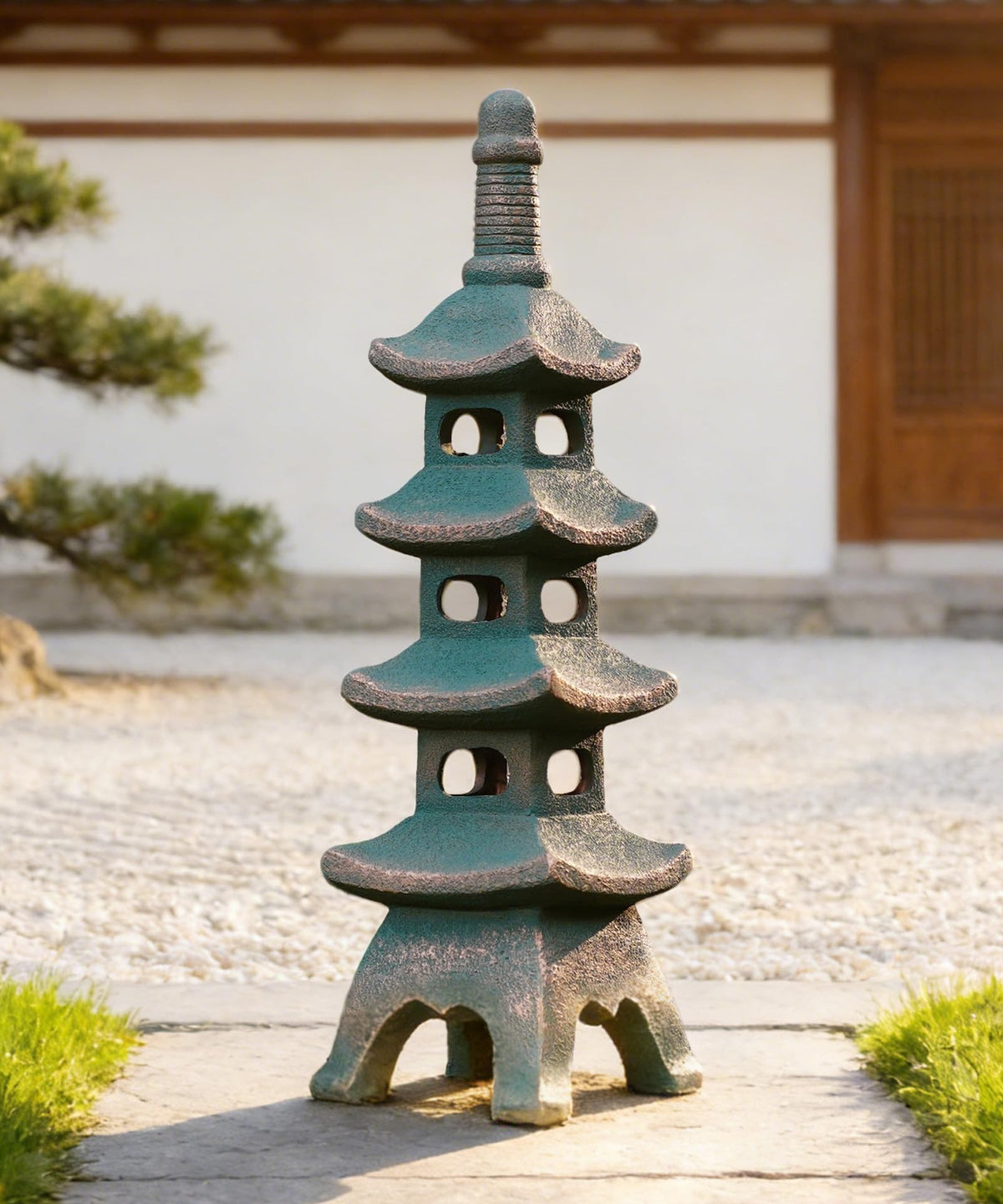 Solar Pagoda Garden Statues (65cm Bronze)