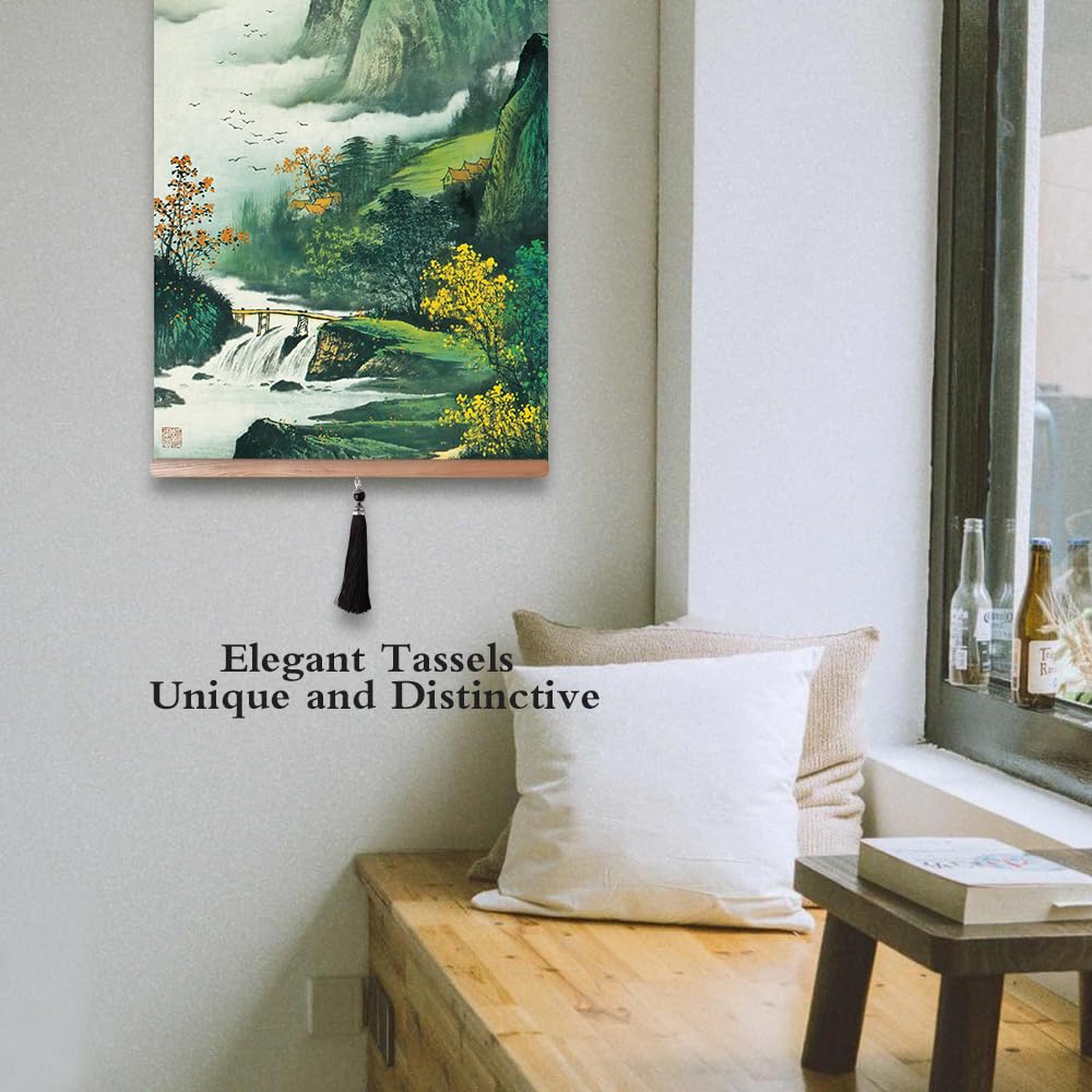 Canvas Painting Prints Wall Scroll Fengshui Art for Decor 32x14in (Spring Omen)