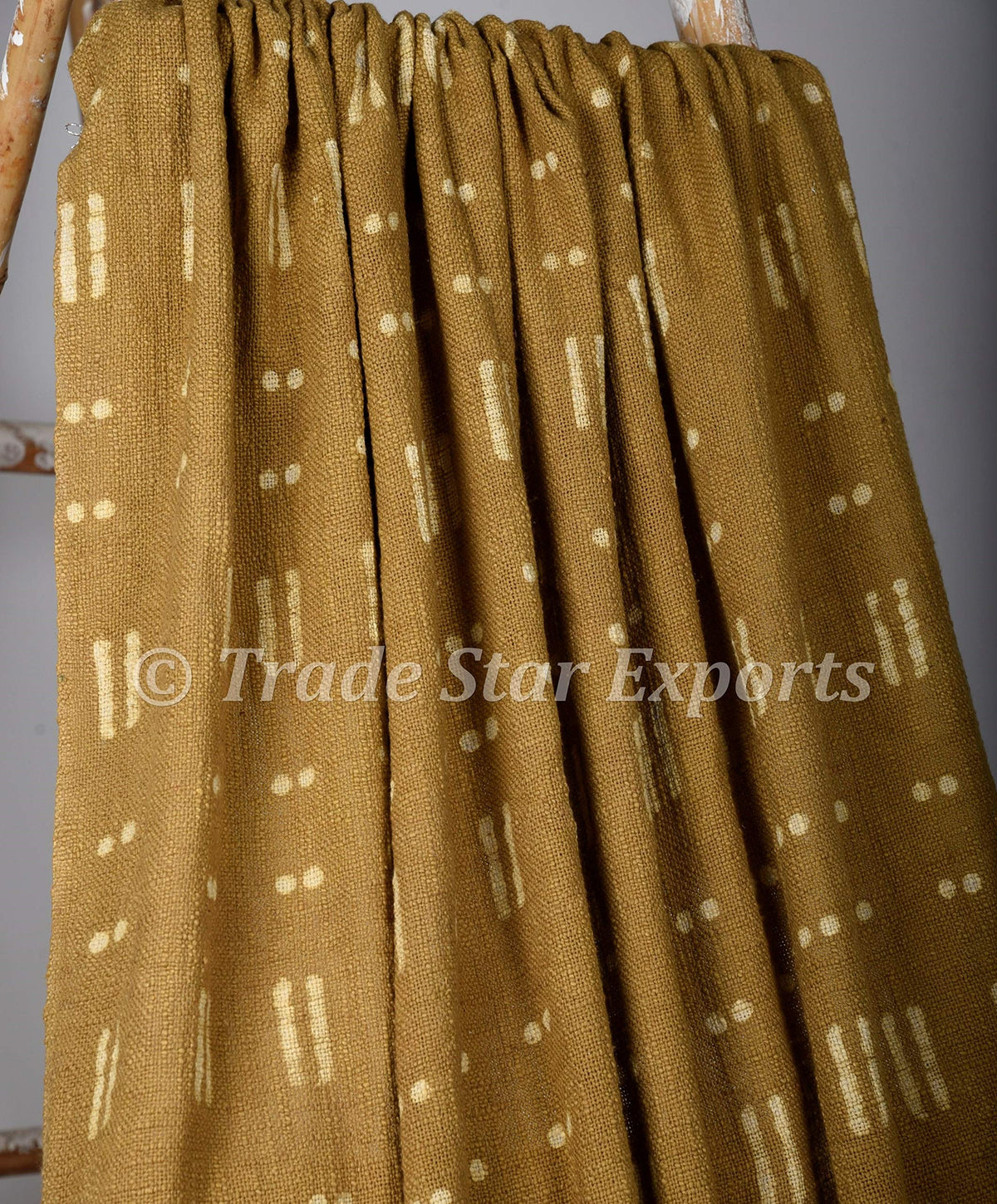 Indian 100% Cotton Soft Tassel Blanket Boho Tribal Throw Deorative Block Print Throw Blanket for Couch (Olive Green / Blossom (120 x 170 Cms))