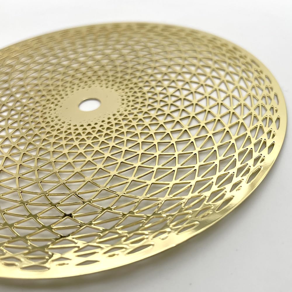 4 Inch Crystal Grid Board Sacred Geometric Silver Metal Plate Crystal Grid Meditation Chakra Wooden Wall Art Yoga Decor Spiritual Gifts (Gold)