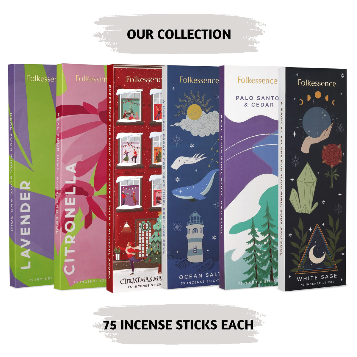 Premium Nag Champa Incense Sticks for Purification (Pack of 75)