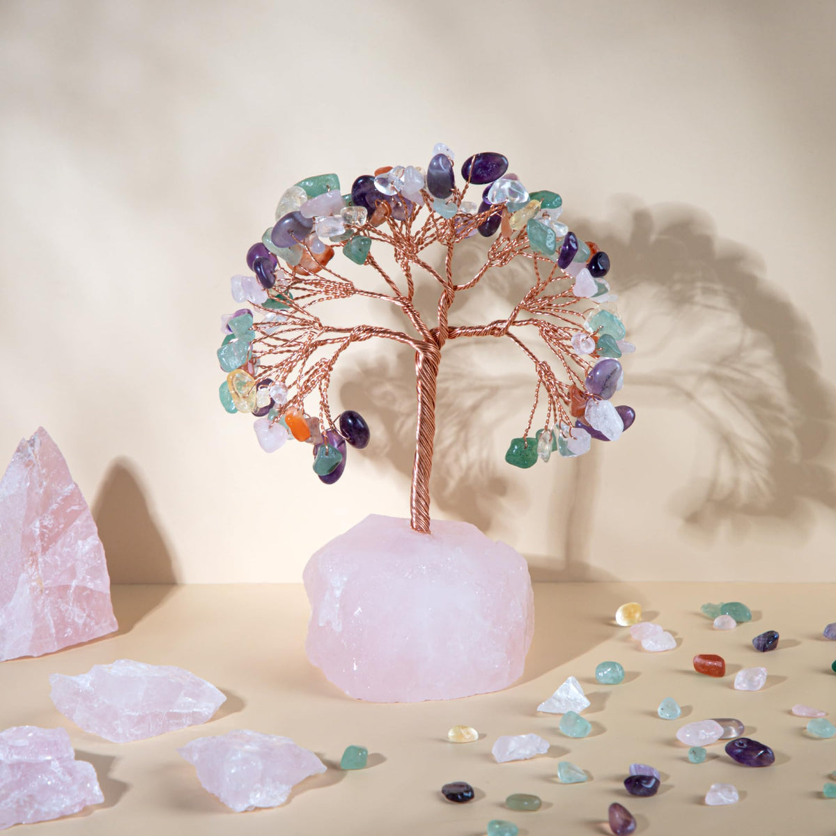 7 Chakra Healing Crystals Stones Tree of Life (7chakra_stone Pedestal)