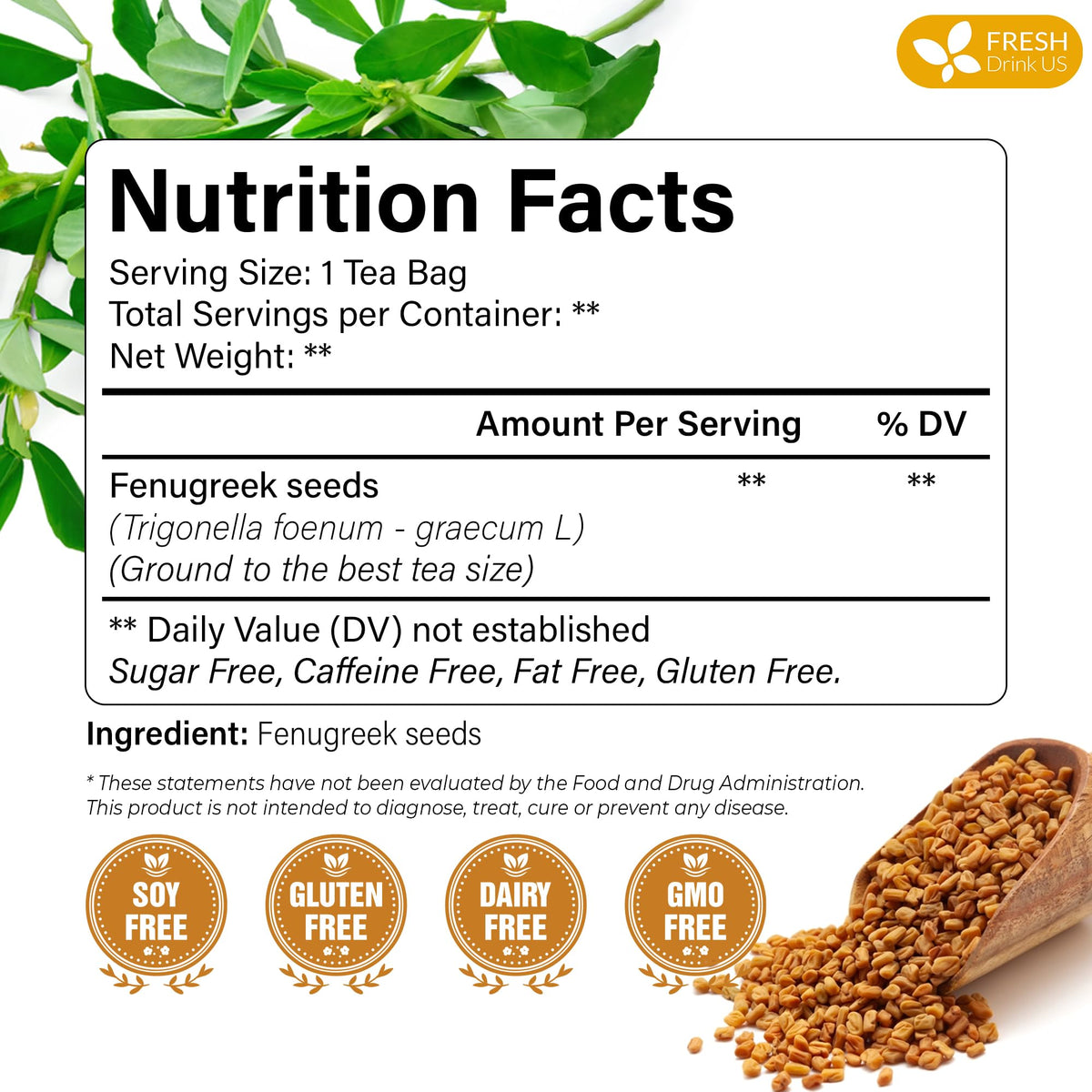 Premium Fenugreek Tea Bag (120 Tea Bags)