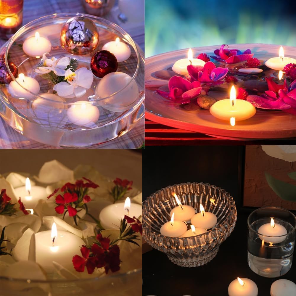 100 Pieces 1.5 Inch Unscented Floating Candles Set (100 Pieces)