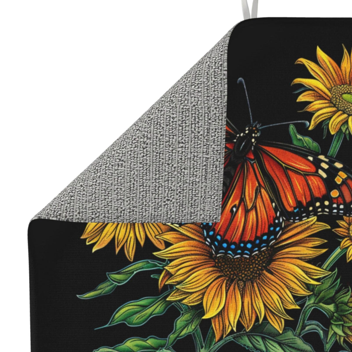 Orange Butterfly Yellow Sunflower Dish Drying Mat For Kitchen Counter Dry Mats Microfiber Dish Drainer Mat Protector Pad Absorbent Fast Drying Kitchen Must (Orange Butterfly Yellow Sunflower / 18" x 16")
