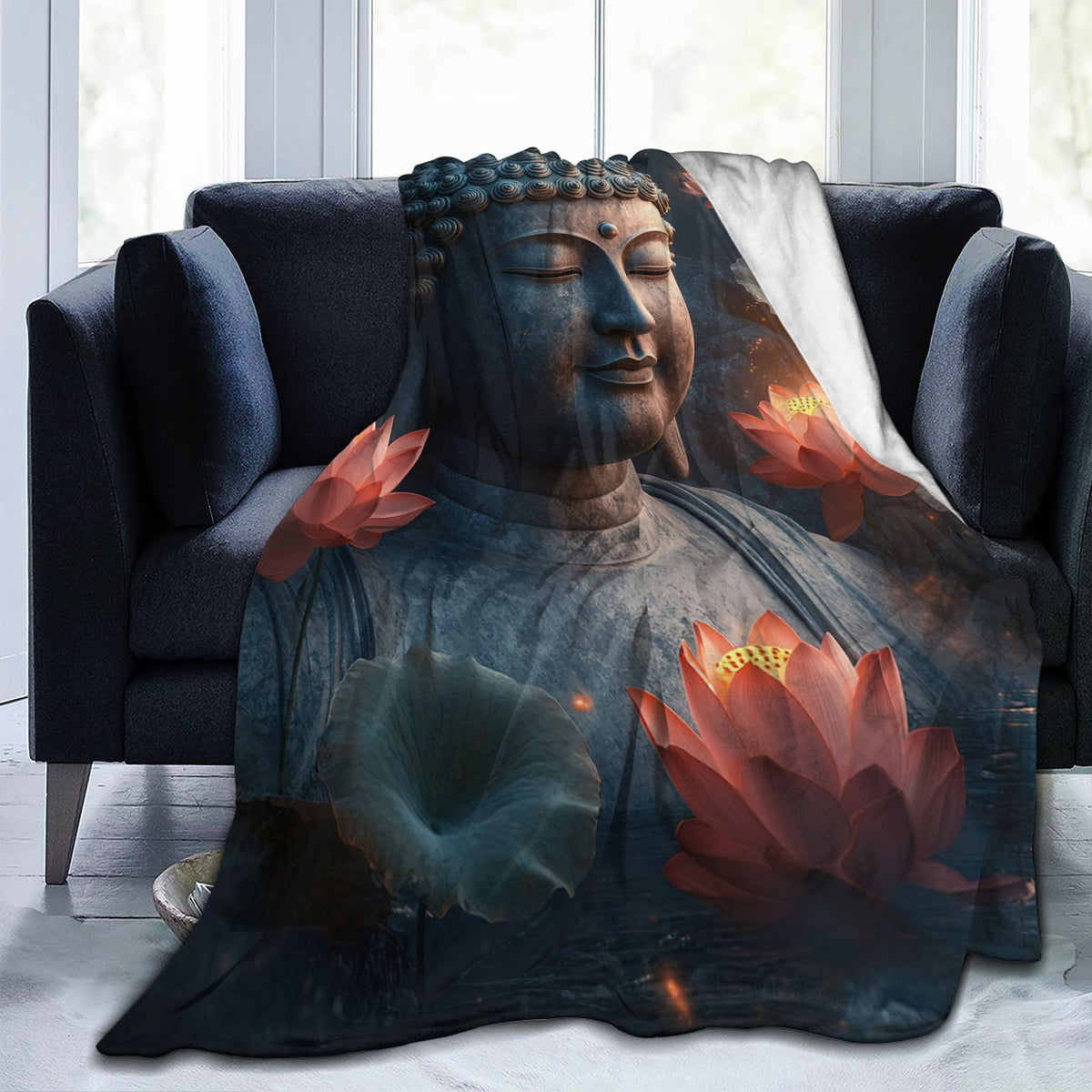 Buddha Fleece Throw Blanket Buddhist Religion Gifts Room Decor 30"x40" (Buddha / 30"X40")