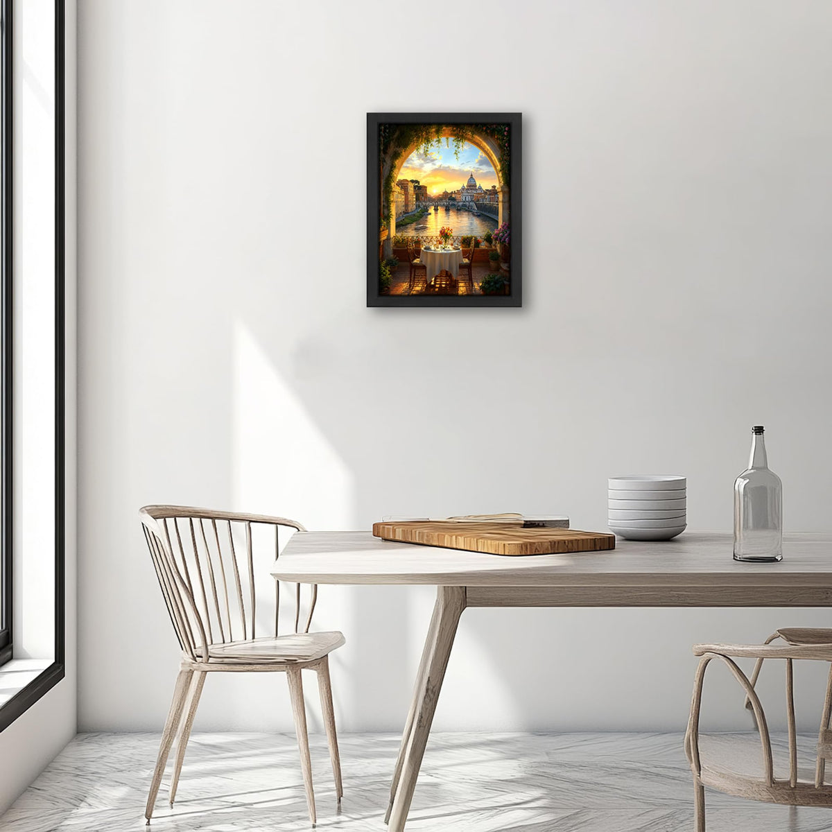 Rome Tiber River Decor Wall Art (Wall Art Framed 40 / 24"L x 16"W)